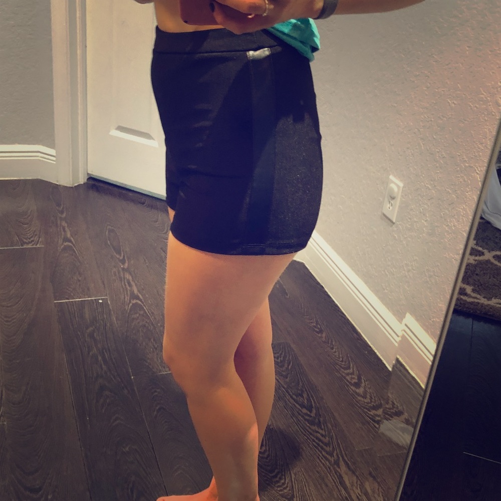 Black high waisted tuxedo shorts